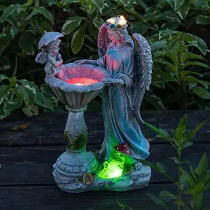 1PC Solar-Powered Angel Resin Lamp, Cute Glowing Frog Decor, Country-Style Outdoor Festival LED Lighting, Unique Summer Solar Panel Light Display, All-Season Easter Outdoor Essential Decorations Garden