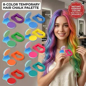 8 Colors Temporary Hair Chalk Hair Dye, Washable Hair Color Makeup For Sport Events Halloween Christmas Birthday Cosplay Festivals Hair DIY Party