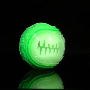 Indestructible dog chew toy ball, bite-resistant TPR squeaky ball, suitable for strong chewers, interactive teeth cleaning toy, keeps small, medium and large dogs busy (orange, blue)