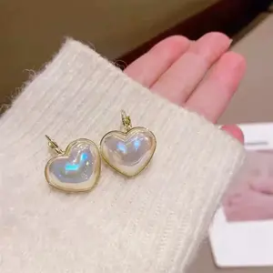 LisiZen Mermaid Pearl Heart Shaped Earrings for Women Unique Design Trendy Fashionable Pearl Studs Jewelry DZEH5323