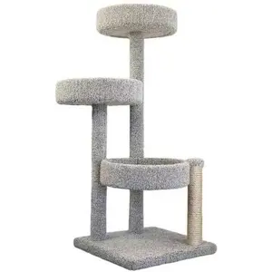 Multi-Perch Cat Tree with Sisal Rope Scratch Post Multicolor, Large Cat Tower with Easy to Access Spacious Perches, Carpet Upholstered Cat Tree for All Cat Breeds