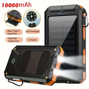 Premium flagship upgraded power bank charger. Boasting a large 10000 mAh capacity, this power bank features 5-level waterproofing and solar charging capabilities. portable charger ideal for outdoor activities including fishing and outdoor travel.
