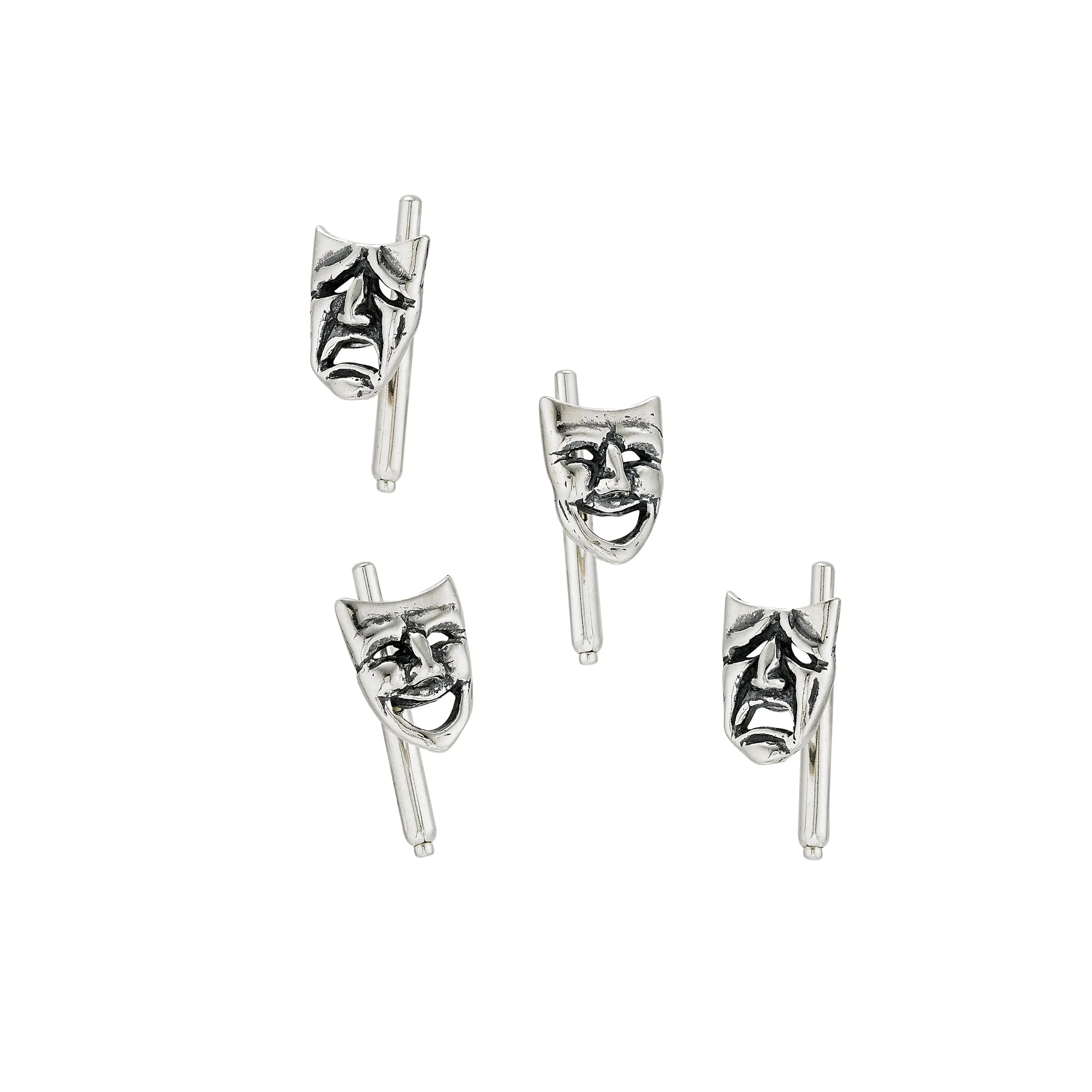 Comedy & Tragedy Tuxedo Studs