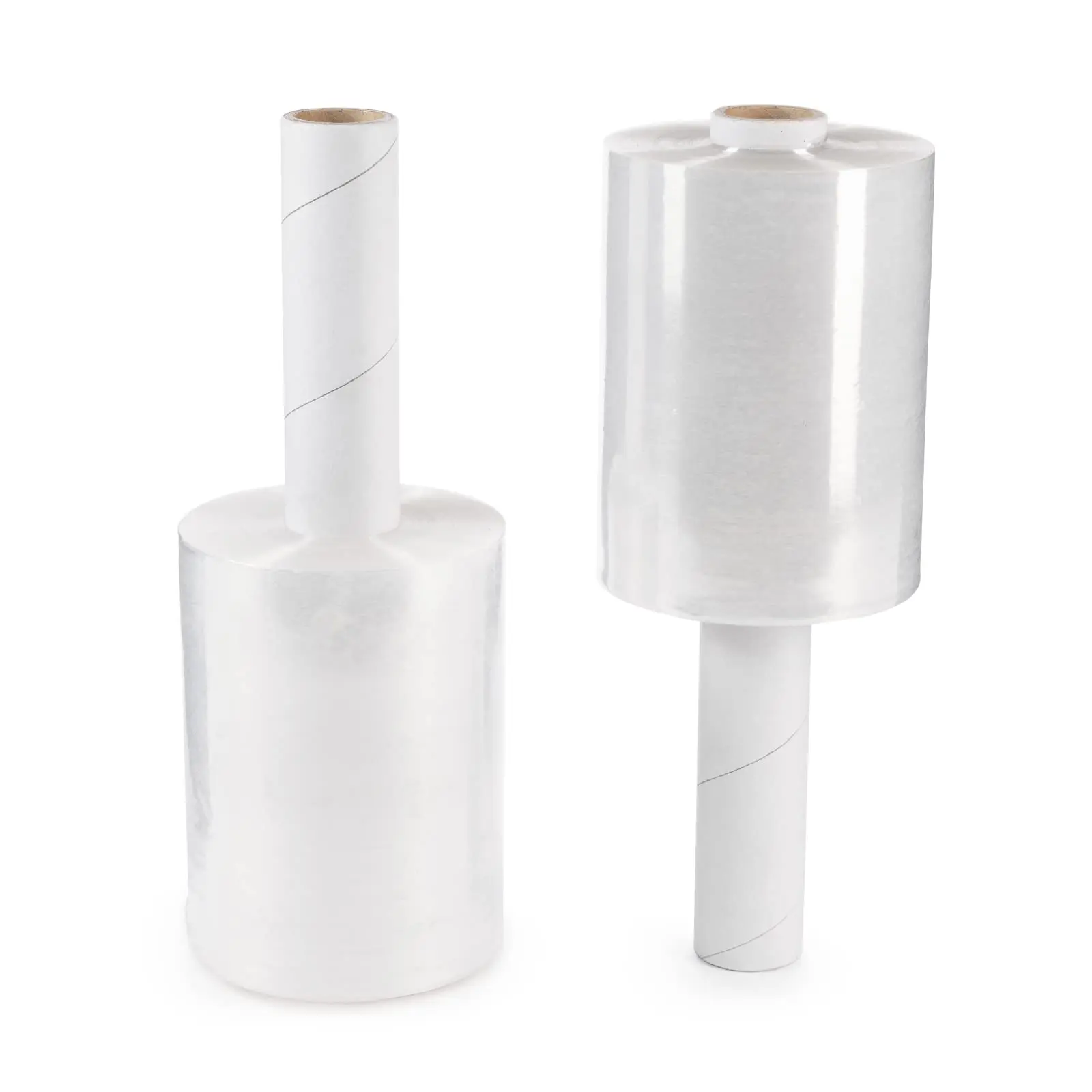 IDL Packaging 5" Stretch Wrap Mini Roll, 700 feet, 120 Gauge (Pack of 2) with an Extended Cardboard Handle – Industrial Grade Clear Plastic Wrap – Improved Protection for Packing, Moving, and Office