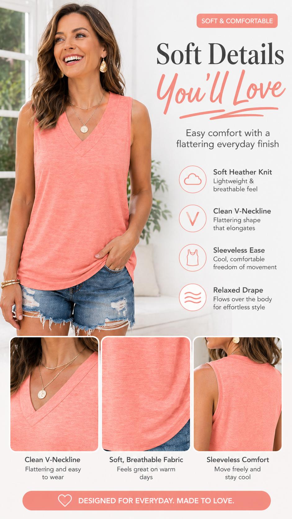 WIHOLL Tank Tops for Women Summer V Neck T Shirts Trendy Sleeveless Basic Tee Loose Fit 2025 Fashion WIHOLL Tank Tops for Women Summer V Neck T Shirts Trendy Sleeveless Basic Tee Loose Fit 2025 Fashion