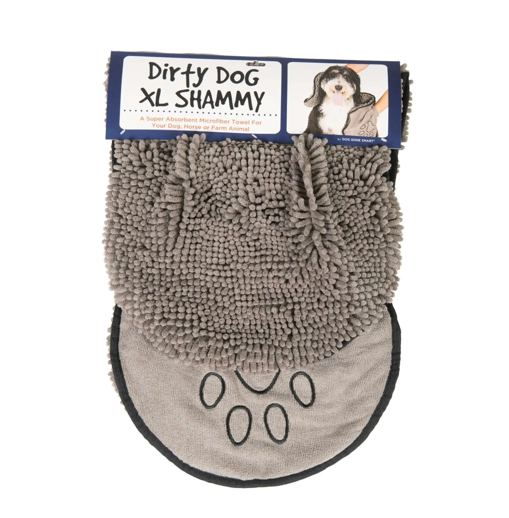 Extra Large Comfortable Dog Drying Towel - 16x38 in Brown Microfiber Towel with 50% More Microfiber Strands, Dual Hand Pockets, Fast Drying, Superior Wicking, Machine Washable for Rainy Walks, Beach Use