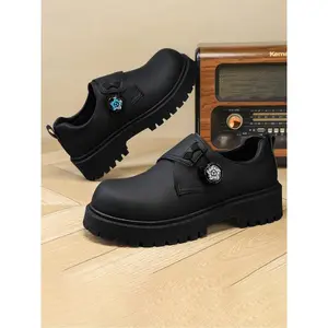 Men's Button Design?Platform Loafers, Casual Comfortable Breathable Shoes, Fashionable?Shoes for Daily Wear