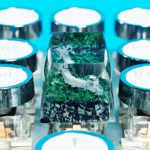 Handmade Epoxy Resin Keycap, Great Wall Design for Cherry Mx Keyboard, Perfect Gift for Dad Son Boyfriend Girlfriend Birthday Festival