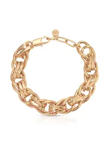 Ettika Luminous Links Bracelet 18k Gold Plated Steel 6.5" with 1" Extender Chain Clasp Closure for Stylish Accessory