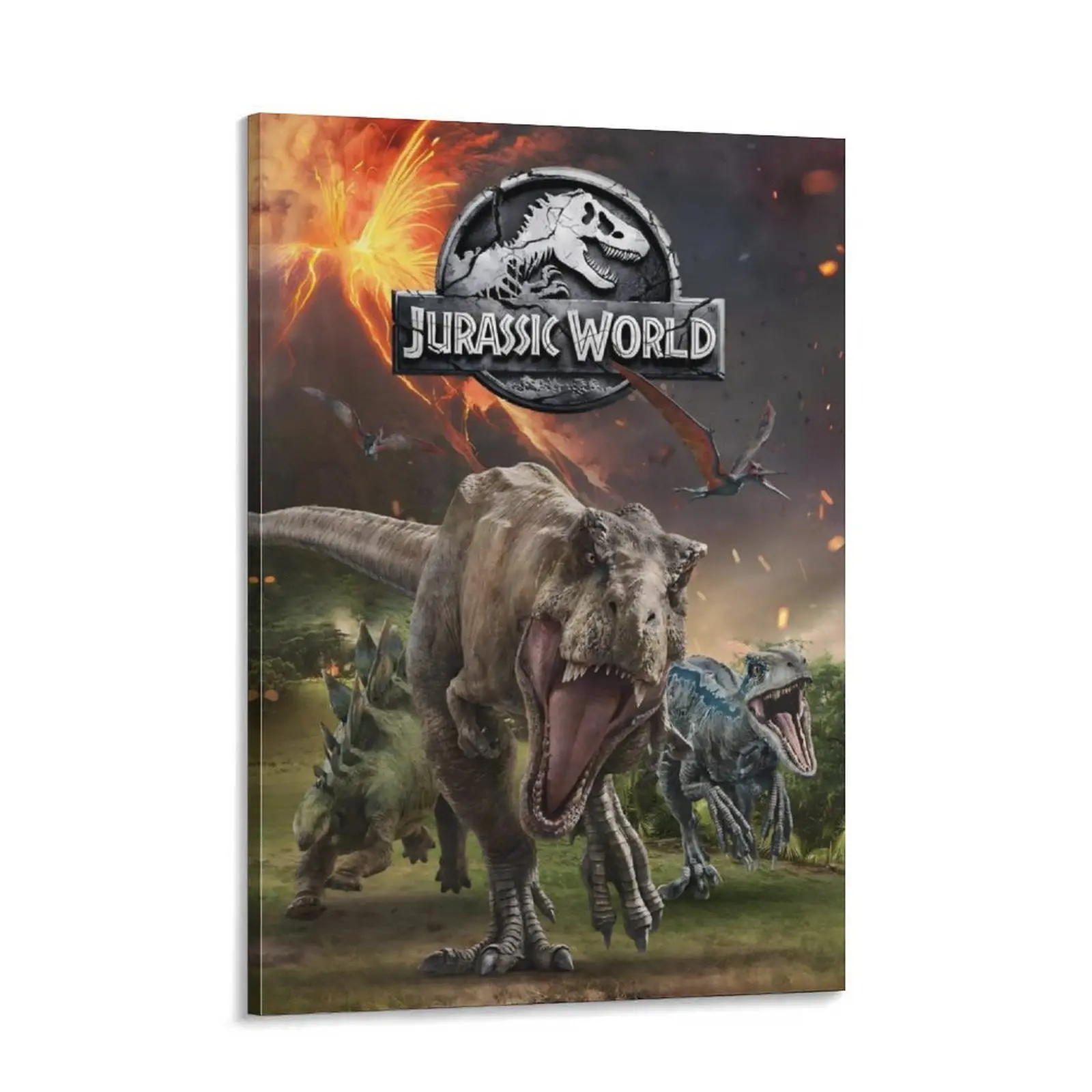 Jurassic World: Fallen Kingdom - Group Wall Poster Giga Vs T. Rex Wall Poster Dinosaur Vintage Poster for Home Kitchen Office Classroom Living Room Bedroom