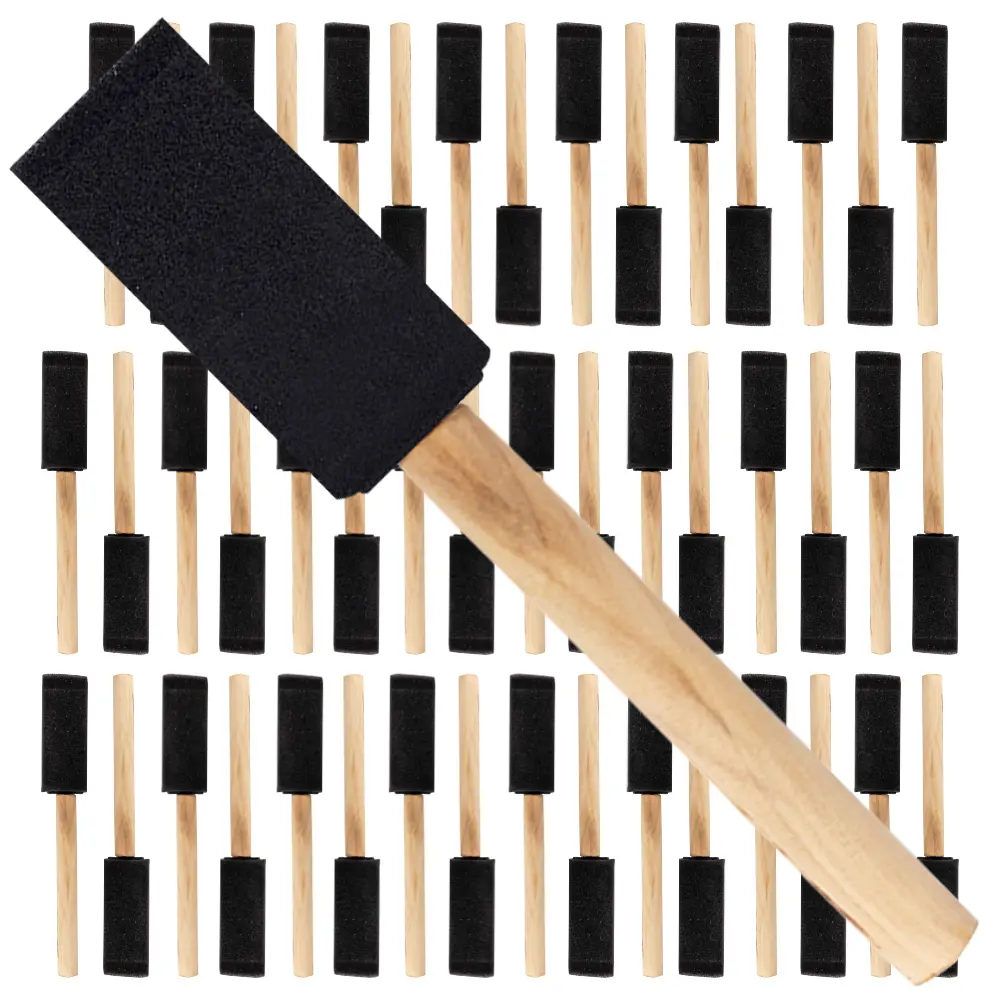 Vermeer Foam Paint Brushes - 48-Count - 1" Disposable Poly Foam Brushes for All Paints, Stains, Varnish & Glue - Home Improvement - Crafts & Hobbies