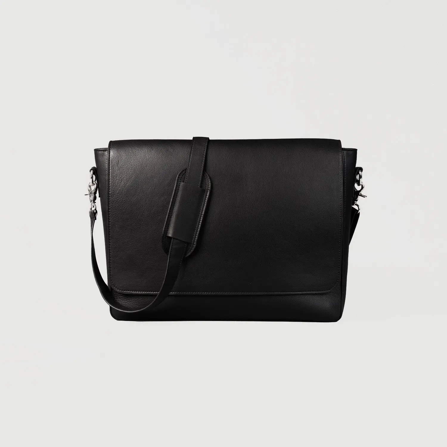 Black Leather Messenger Bag