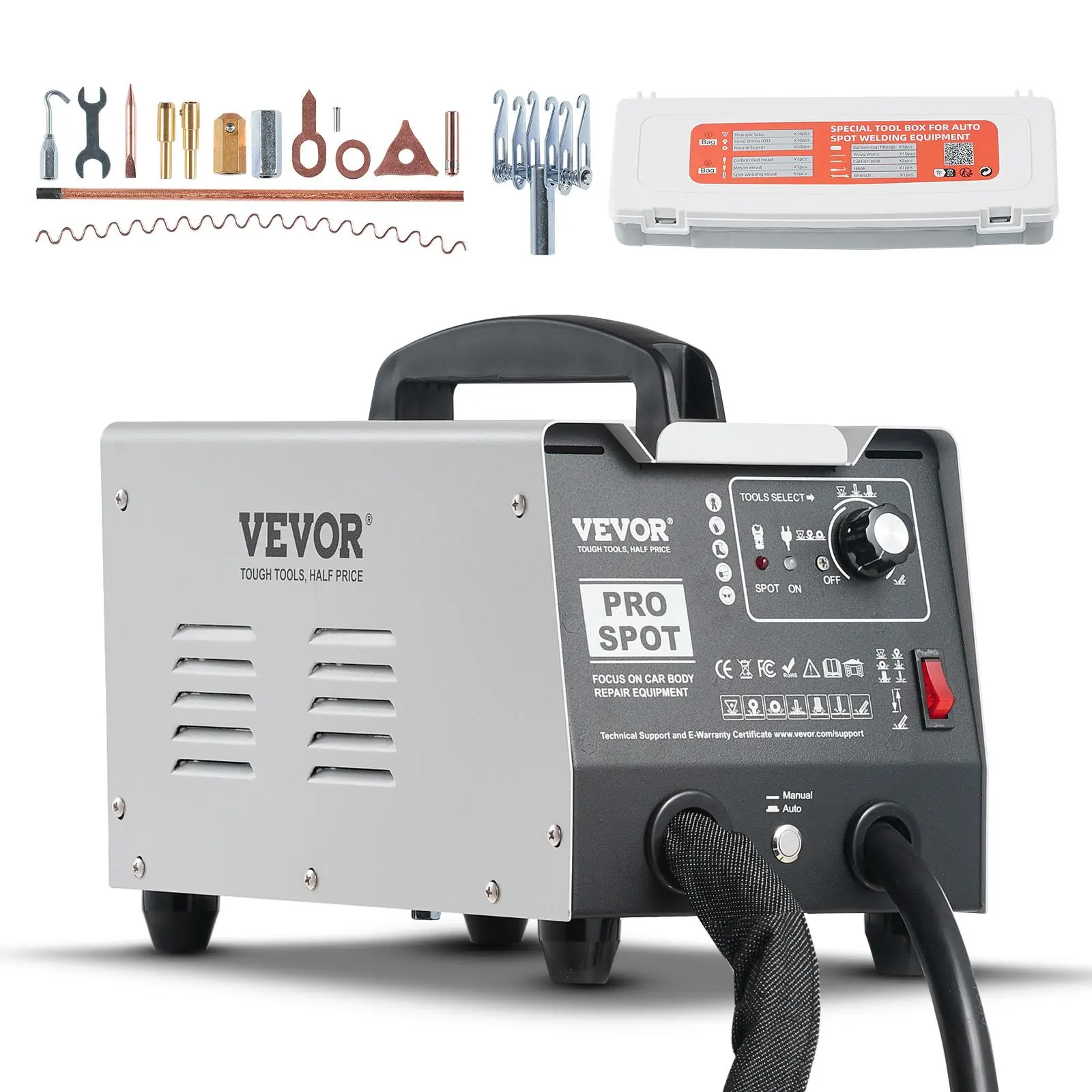【Summerfinds】VEVOR Stud Welder Dent Repair Kit1.8KW Spot Welder Dent Puller with Auto/Manual Welding & 7 Versatile Modes110V Auto Body Spot Welding Dent Puller Machine for CarTruck Dent Repair