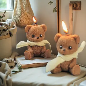 Aromatherapy Candle Teddy Bear Shaped, Cute Souvenir Gift, Creative Handmade High-End Bear Candle, Wedding Home Decoration, Candle Light