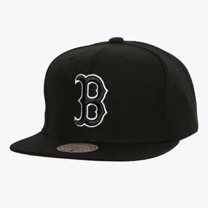 Mens Mitchell & Ness MLB EVERGREEN BLACK WHITE SNAPBACK RED SOX