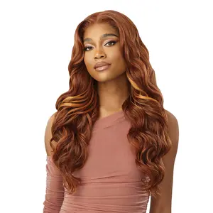 Outre Human Hair Blend Glueless HD 5X5 Lace Front Closure Wig HHB-Glam Curls 24"
