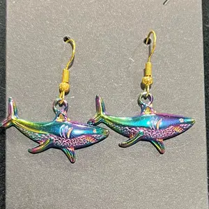 Shark Earrings - Colorful Shark Design