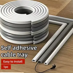Flexible Self-Adhesive Cable Organizer, 2m PVC Wire Protector, Hidden Cable Management Channel for Walls and Floors, Home Decor
