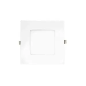 FD6-S3-12W-5CCT 6" Square Dimmable Slim LED Panel Light White Housing Adjustable Brightness Indoor Use