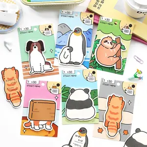 Cute Animal Theme Sticky Notes Set, 6-Pack Adhesive Note Paper, Perfect Gift for Christmas, Veterinary Office, School, Parties, Funny Stickers