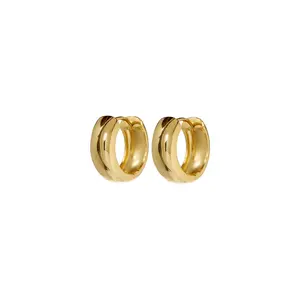 Luv Aj Monaco Wide Huggie Hoop Earrings in Polished Gold Plated