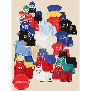 Random Selection of 6 Pieces: Boys' Spring/Summer Casual Fashion - Versatile Outfits for Ages 3-14. Trendy, Cute Holiday Gifts. Colors Shipped Randomly. If you have any objections, please do not purchase.