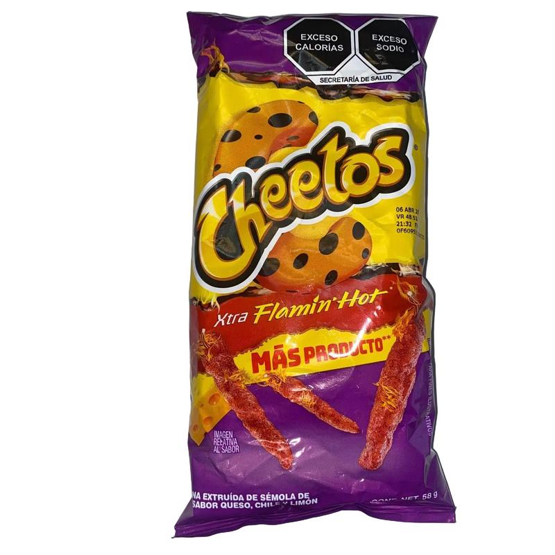 10 - PK Cheetos Xtra Flamin' Hot Snack Crispy -  55g Per Bag - SABRITAS MEXICANAS - MEXICAN CHIPS - PAPITAS MEXICANAS