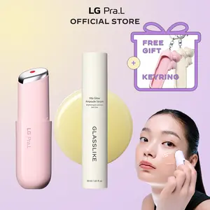 [FREE GIFT] LG Pra.L Personalized Glow Starter Kit (Pink) ｜ Choose Your Serum for Personalized Anti-Aging Care, 1-Minute Skin Booster for Glass & Glow Skin, Korean Anti-Aging Skincare Device, Fast Absorption, Makeup Prep, Face & Neck Massage, LED Therapy