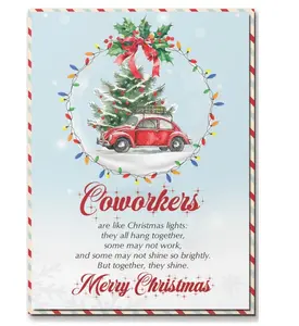 Christmas Card for Coworkers, Coworker Colleague Merry Christmas Greeting Card with Envelope and Seal, Gift for Coworkers