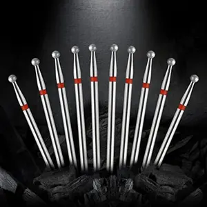 10pcs Red Round Medium 1 8mm Electric Nail Drill Bits Disposable Medical Grade Cuticle Cleaner with Unique Medicine Box Packaging