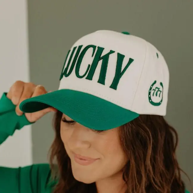 Lucky Hat, 777 Shamrock 2 Sides Hat, St Patricks Day Hat, St Paddys Hat