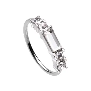 Rectangular center bendable nose ring - stainless steel