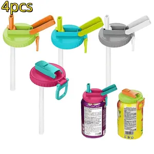 Reusable Silicone Drink Can Lids, Leak-Proof Reusable Beverage Can Caps, Ideal for Home Travel Outdoor Use, Practical Drink Accessories, Drinkware Lid