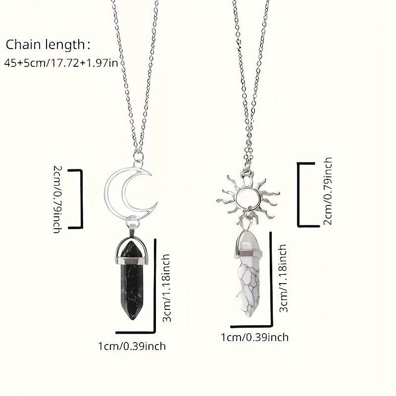 4pcs Sun Moon Synthetic Stone Turquoise Pendant Couple Necklace, Charm Lucky Love Magnetic Beads Bracelet, Valentine's Day Party Gift Set