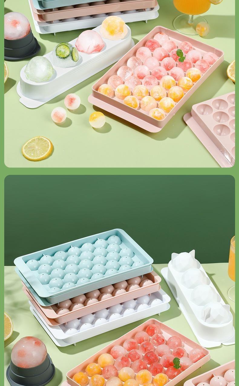 2PCS Ice cream mold for white glutinous rice jelly/gel; food-grade; suitable for making baby food; DIY spherical shape; trending round balls; for refrigerator storage