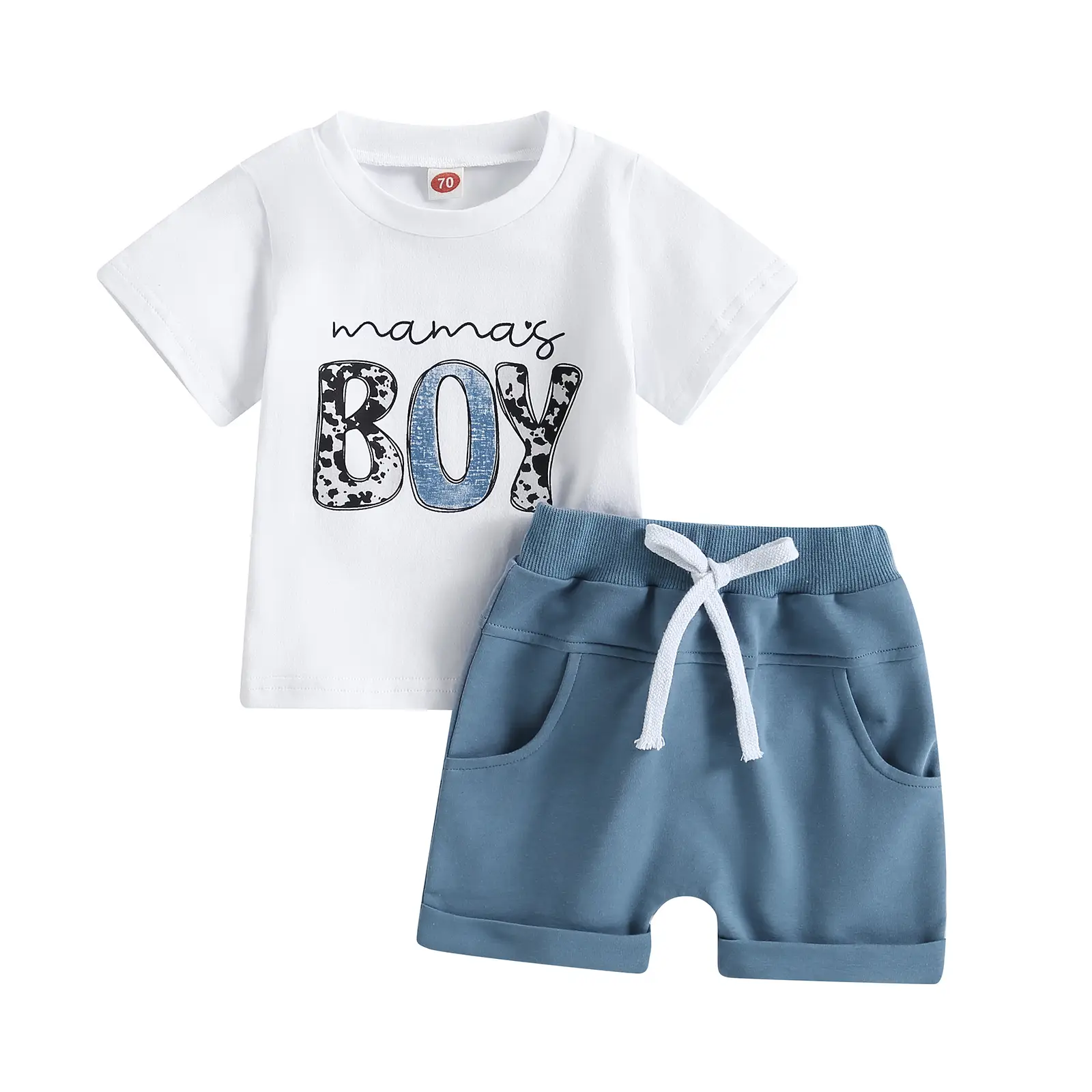 Toddler Baby Boy Summer Clothes Cartoon Short Sleeve T-Shirt Elastic Waist Shorts Set Infant 2Pcs Casual Outfits