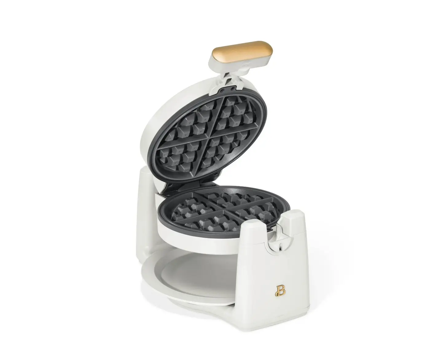Beautiful Rotating Belgian Waffle Maker, White Icing