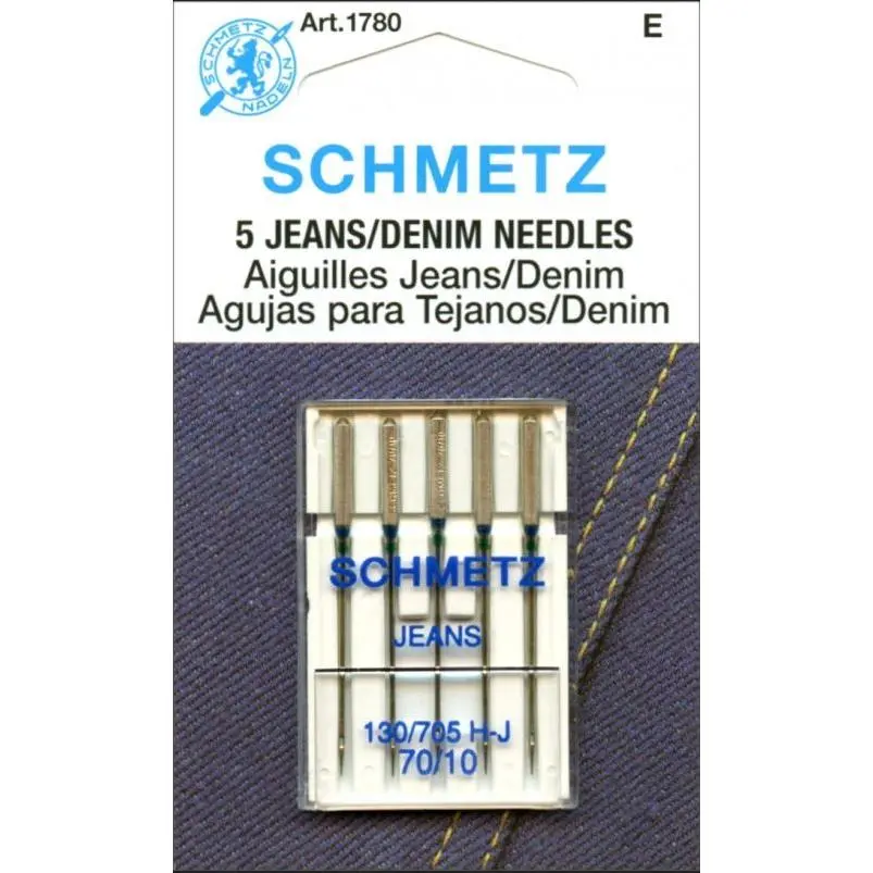 Schmetz 5pk Size 70/10 Jeans Denim Sewing Machine Needles 1780 130/705H-J 15x1