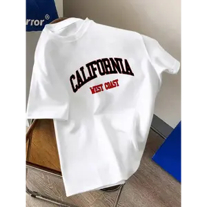 COD  sablon digital  kaossablon murah ruccas Boxy Cut T-Shirt Cotton OverallDecking Stamps Baju Kaos Skena Casual Stylish Pria dan Wanita Combed Lembut  sophistication ｌ t-shirt  kaos nyentil Men's California West Coast Lettering Print Spor