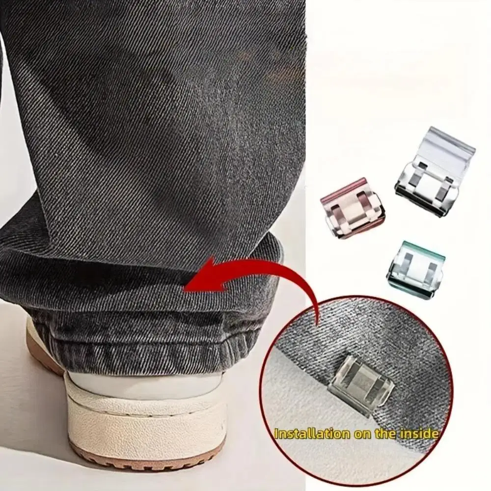 Pants Leg Shortening Invisible Fixed Clip, 10pcs Random Color No Sewing Hidden Buckle Leg Closure Device, Anti-pant Leg Draging Hemming Buckle