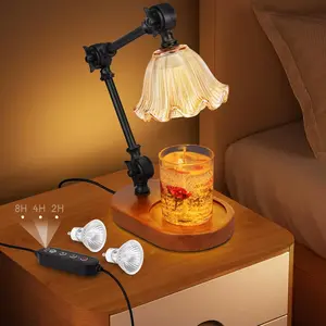 Candle Warmer Lamp,Adjustable Height, Timer,Dimmable,Home Decor, Birthday Gifts,Wax Melts Warmer for Jar Candles with 2 Bulbs NONE