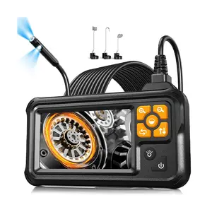 16.5FT Dual Lens Industrial Endoscope Borescope with 16.5ft Semi-rigid Cable, 8 LED Lights, IP67 Waterproof 8.0mm Snake Camera, 1080P HD Digital,  4.3" LCD Screen Display,  Inspection for Car Sewer, Tools Gadgets