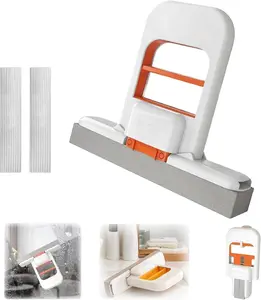 2026 Mini Foldable Desktop Mop, Self-Squeeze Sponge Cleaner, Wet & Dry Multi-Surface Mop for Kitchen, Bathroom, Glass, Countertops and Car Interior