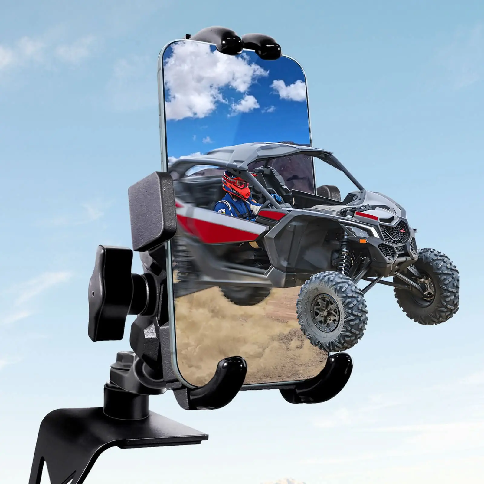 StarknightMT X3 Phone Mount - 360°Adjustable Dashboard Phone Holder Compatible with 2017-2024 Maverick X3 & Maverick X3 Max All Models,Heavy Duty Aluminum Alloy,for 5"-7.7" Cell Phone