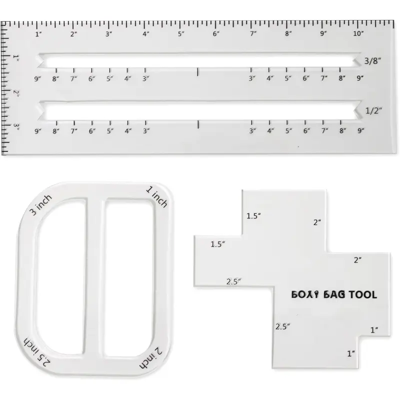 3 count Boxy Bag Making Templates Notion for Beginners, Clear  Sewing Tools Set with Boxed Bag,  Bag, Zip Pocket