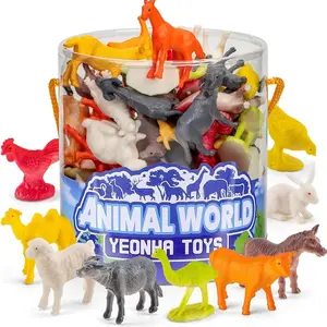 60 Pcs Safe Plastic Realistic Miniature Farm Animal Figurines with Gift Box, 3+ Kids' Learning Toy Figures for Toddlers, Farm Party Decorations, Birthday Gifts, Learning For Toddlers