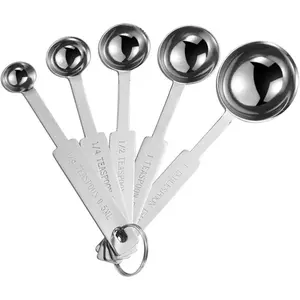 Household daily necessities 5PCS OstWony Measuring Spoons Set, Includes 1/8 tsp, 1/4 tsp, 1/2 tsp, 1 tsp, 1 tbsp, Food Grade Stainless Steel measuring cups, Tablespoon and Teaspoon for Measure