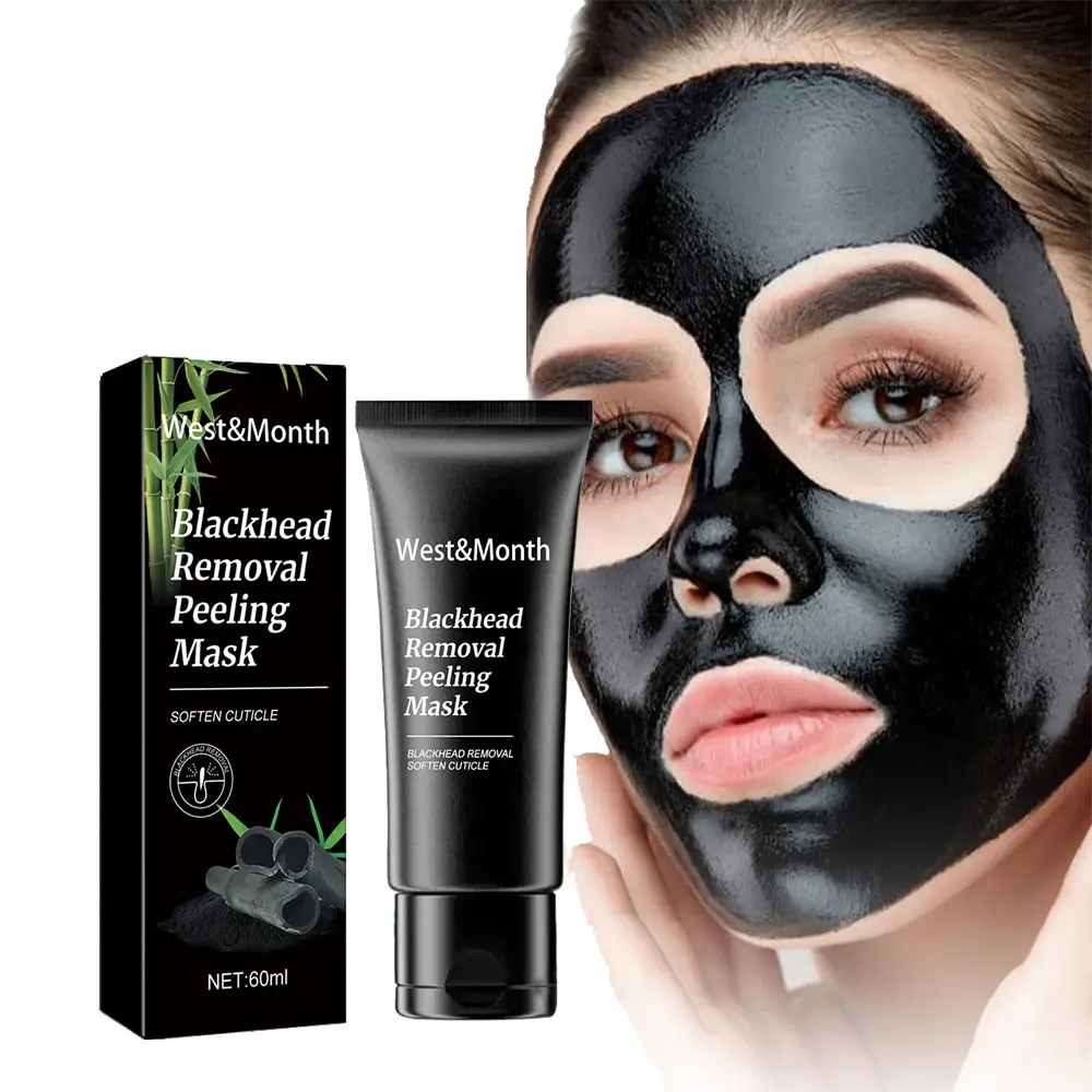 Blackhead Bamboo Charcoal Mask with Hyaluronic Acid & Aloe Vera, Moisturizing Face Cleanser, Reduces Pore Size, Gentle Exfoliating Treatment.