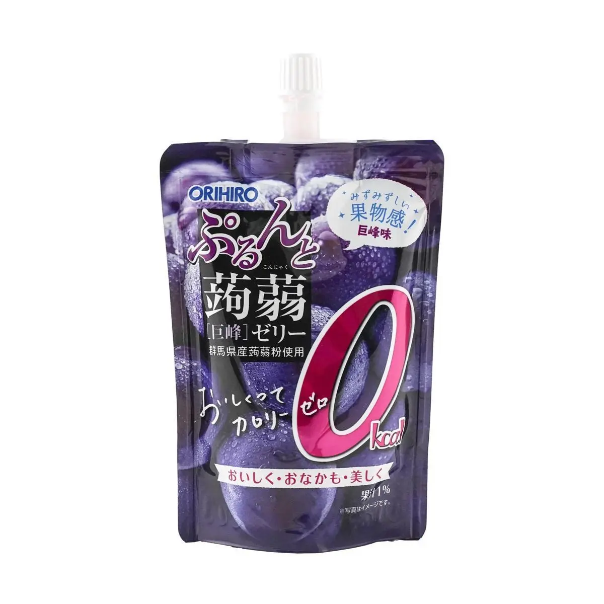 ORIHIRO Zero Calorie Konjac Jelly Drink - Giant Muscat Grape Flavor, 130g - Healthy Snack, Fat-Free, Low Carb, Made in Japan