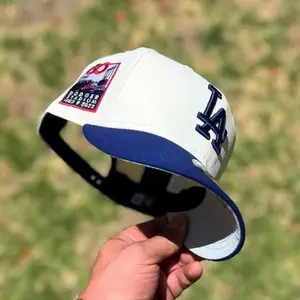 New Era LA Dodgers 9FORTY Snapback Cream Navy Baseball Cap Anniversary Patch – Adjustable MLB Hat for Men Women Unisex, Premium Embroidered LA Logo, Curved Brim Streetwear Cap, Lightweight Breathable Urban Fashion Trend 2026